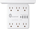 Overtop Power Charger with Shelf, Wall Outlet Extender Surge Protector with 6 AC Outlets, 4 USB Ports(1 USB C) Plug Expander Charger Shelf with Storage for Home, Dorm