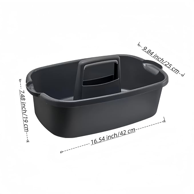 2 Pack Large Cleaning Caddy Portable Shower Basket Supply Organizer with Handle,Plastic Bucket Tool Storage,for Bathroom,Bedroom,Kitchen,Under Sink Storage (Grey)