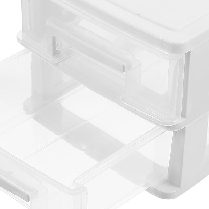 BESPORTBLE Transparent Desktop Drawer Organizer Box Drawer Storage Cabinet with Sturdy PP Material Heat Resistant Lightweight Stationery and Sundries Storage for Office and Home Use