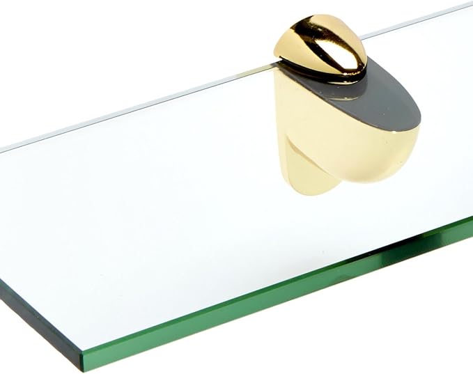 Spancraft Glass H-12x14-Brass Heron Glass Shelf, Brass, 12" x 14"