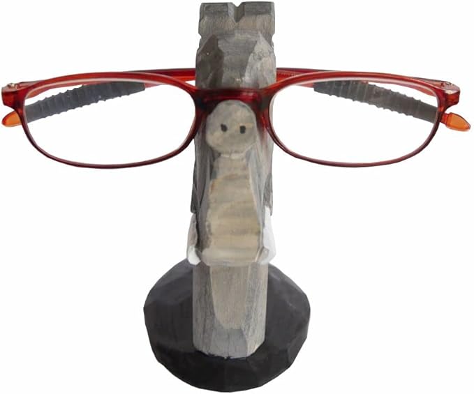 Red Dollar Handmade Wood Carved Animal Eyeglass Holder, Cute Sunglasses Display Stand, Nightstand Home Office Desk Decor, Christmas Holiday New Year Business Gift for Men Women Adults (Elephant)