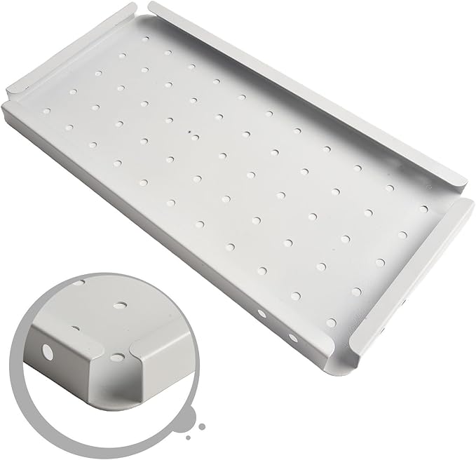 Storage Pegboard for Wall Organization, 14.2" X 7.1" Magnetic-Friendly Steel Panel for DIY Crafts, Mail