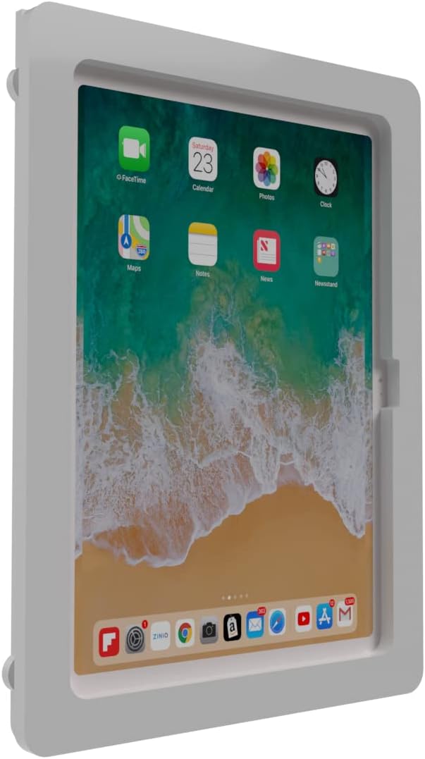 TABcare Anti-Theft Acrylic VESA Enclosure for Apple iPad 10 10.9" 2022, iPad 11" 2025 A16 with Free Wall Mount Kit & 90-Degree Angle USB C Charge Cable (White)