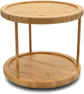 YBM Home Bamboo Wooden Non-Skid Lazy Susan Turntable Fully Rotating Pantry Cabinet