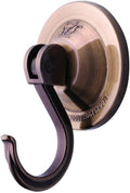 Powerful Wreath Hangers for Window or Glass Door, 4-Pack Powerful Suction Cup Hooks Utility Hooks, Antique Gold