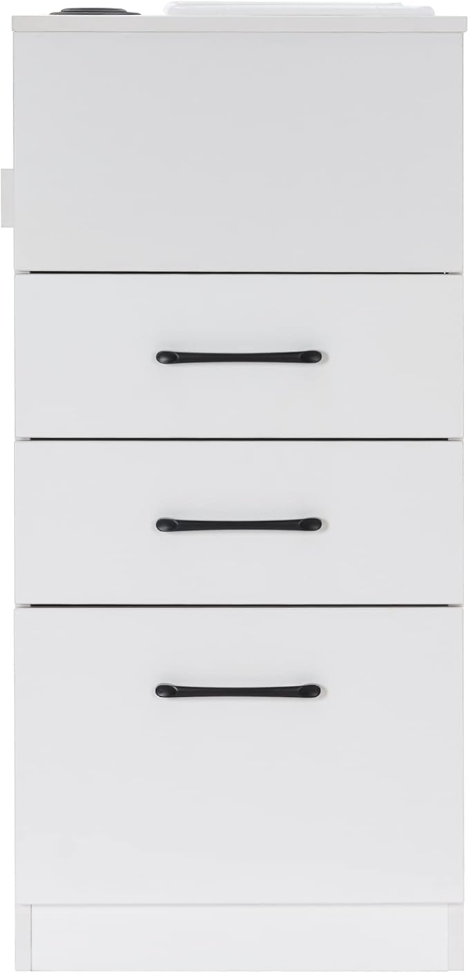 BarberPub Salon Storage Cabinet Beauty Locker Hair Dryer Holder Stylist Spa Equipment with Drawer 2035 (White)