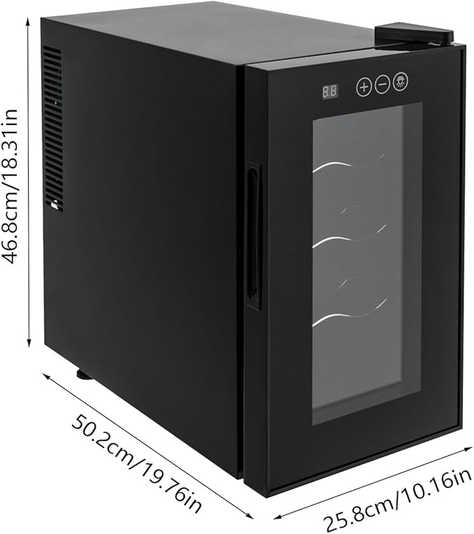 8 Bottle Wine Cooler, Small Wine Fridge Freestanding Wine Fridge with 46-64℉ Digital Temperature Control, Countertop Wine Cooler Refrigerator for Red, White and Sparkling Wine Storage