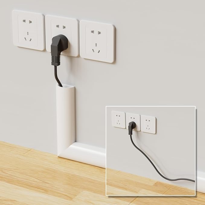 118" Side Open Cord Hider for Wall Mounted Tv, Extension Cable Cover to Hide Conceal Cords Along Wall,Wire Raceway Management Cable Concealer Channel,Electric Cord Organizer Wiremold,W 1.08"× H 0.6"