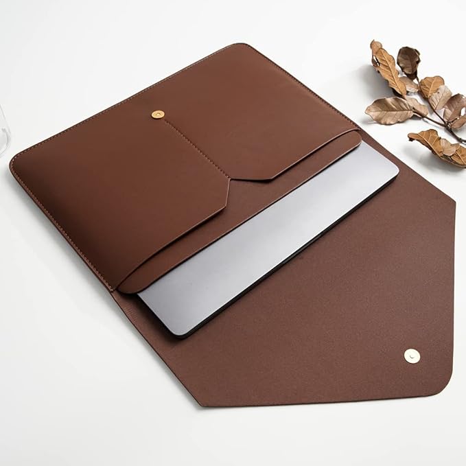 Laptop Sleeve 15 Inch Compatible with New MacBook Pro 15, New MacBook Pro 16, Surface Book 15, Dell XPS 15 with Small Pouch, Mouse Pad and Cord Organizer, Color Dark Brown