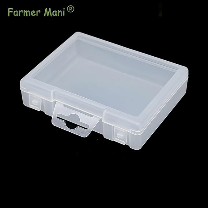 2 Pack Rectangle Plastic Frosted Storage Containers Box(5.2 x 4.02 x 1.3 inch), Polypropylene Box with Hinged Lid for Beads, Coins, Safety Pins and Learning Supplies,Screws,Drills,Battery