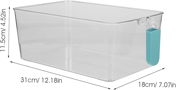 NUOBESTY Large Capacity Fruit and Vegetable Fresh Storage Container for Fridge Clear Pet Material Organizer Bin with Handle Design Space-saving Produce Saver Box for Refrigerator