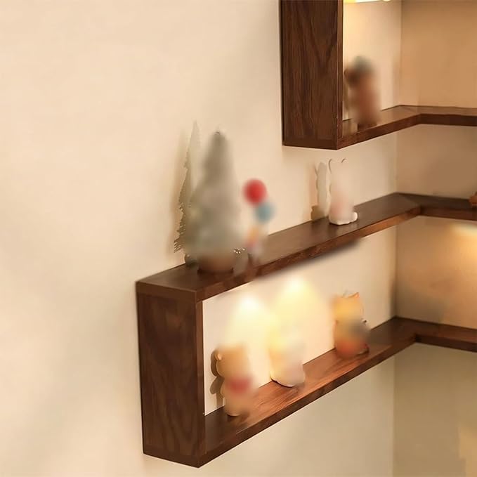 Modern Corner Storage Shelf,Wall-Mounted Living Room Decor Rack,3-Tier Shelf Display Rack Without Lights,Easy Assembly Corner Shelfs for Corners Organize Figurines Collectibles