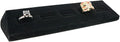Novel Box 5-Slot Black Velvet Rings/Earrings/Cufflinks Holder Tray 8.12x1.75x1 Inches - Ring Holder Organizer for Selling or Personal Use - Jewelry Display Trays for Special Occasions
