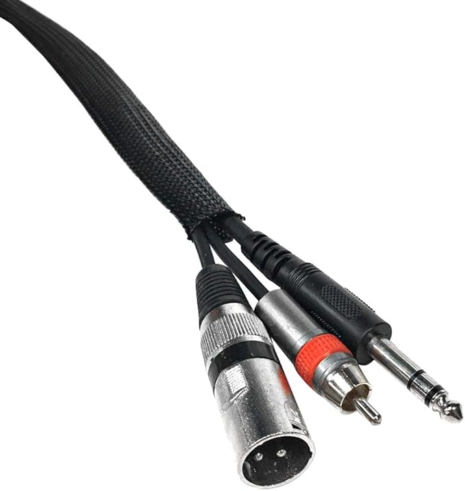 Seismic Audio - EBS1250Blue- 50 Foot Blue/Black 1/2" Expandable Woven Cable Sleeve Tubing Cord Sock