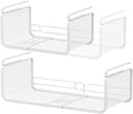 Expandable Under Shelf Basket Organizer, Under Shelf Storage, Hanging Baskets Under Cabinet for Pantry Kitchen Cupboard Desk Counter Bookshelf Space Saver Heavy Duty Slide-in (white, 2 Pack)