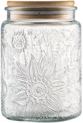 ANSQU Vintage Glass Jar with Lid, 23.7oz Airtight Glass Storage Canister Glass Food Storage Containers for Kitchen Counter, Pantry, Decorative Jar for Coffee, Tea, Sugar, Candy Cute Jar
