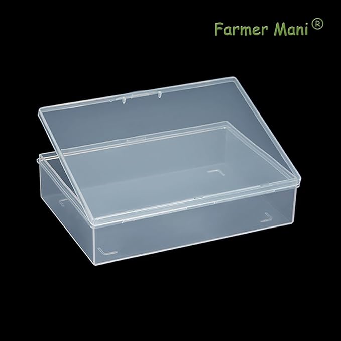 2 Pack Rectangle Plastic Clear Storage Containers Box (5.87 x 4.13 x 1.42 in), Clear Plastic Beads Storage Containers Box with Lid for Beads, Coins, Safety Pins and Other Craft Jewelry Watch Findings
