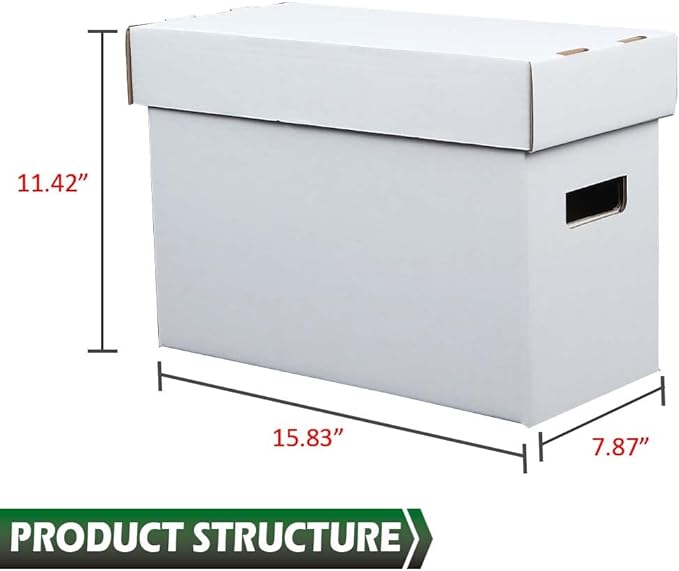 GRAND ORANGE 5 Pack Comic Book Storage Boxes, Holds 150-175 Comics Moistureproof Comic Box Collapsible and Stackable Comic Short Box, White