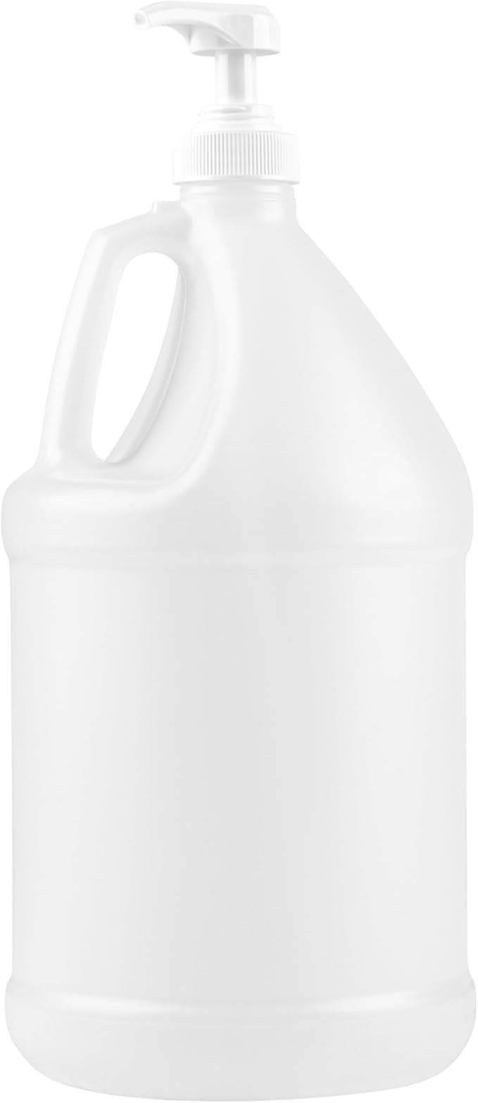 Kitchentoolz 1-Gallon Plastic Jug with Pump Dispenser - Ideal for Epoxy Resin, Laundry Detergent, Liquid Soap, Snow Cone Syrup, Batter