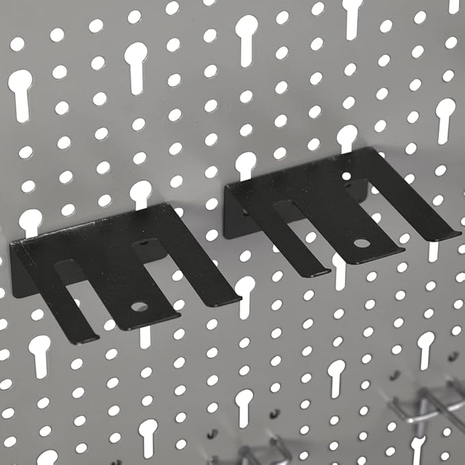 Wall-Mounted Peg Boards 4-Pack 15.7"x22.8" Steel with Versatile Holes for Workshop Organization,145352,Gray