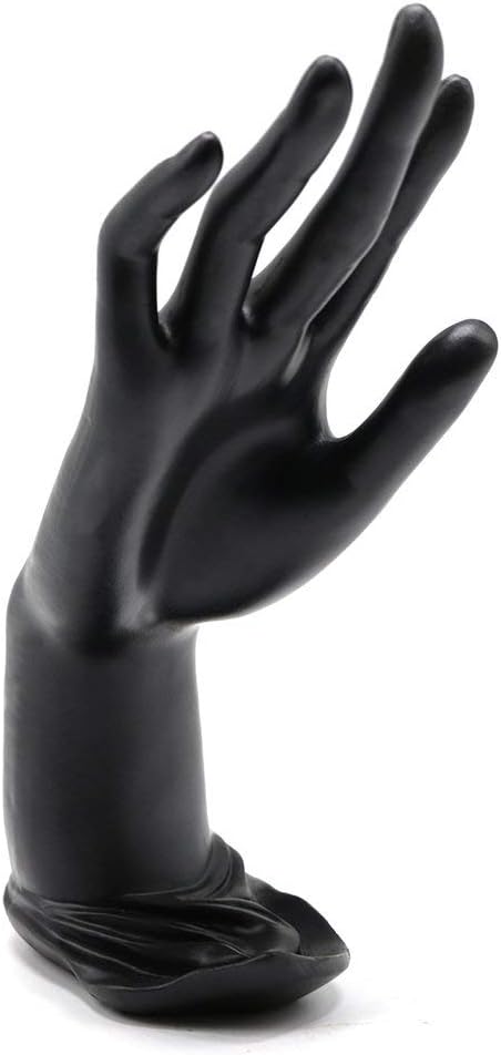 Resin Lotus Flower Ring and Bracelet Artcraft Hand Display Rack(Lotus Hand Model,Black)