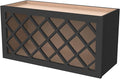 Solid Wood RTA Wine Bottle Rack Wall Cabinet with Lattice Panels Wine Storage for Bar, Pantry, Cellar & Countertop - Mocha (Charcoal Black, 30'W 12'D 15'H)