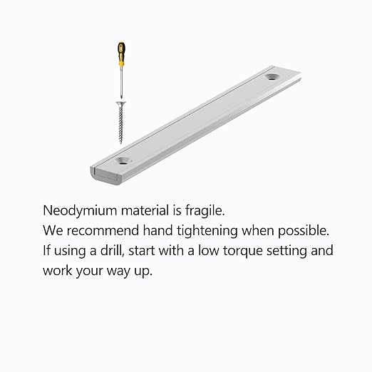Super Strong Neodymium Rectangular Channel Magnet - 5.00" Length- 6 Pack,Pot Magnets with Matching Screws,Strong Rare Earth Magnets with Countersunk Holes,Magnetic Knife Tools Holder