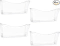 EASEPRES 4 Pack Clear Single Pocket Hanging File Organizer, Plastic Wall Mount Paper Mails Magazines Holder, Mounted Folder Bins for Office, School and Home, 13.85x3.14x6.88 inches