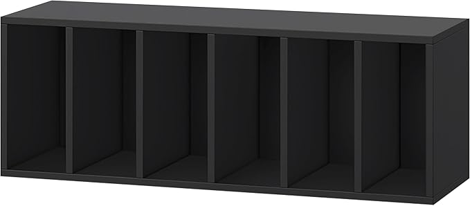IOTXY DIY Modular Cube Bookcase - CubeXY Customizable Stackable Expandable Basic Shelving Units, 6-Cube Wooden Open Bookshelf with Removable Shelves for Books Organizer, Black