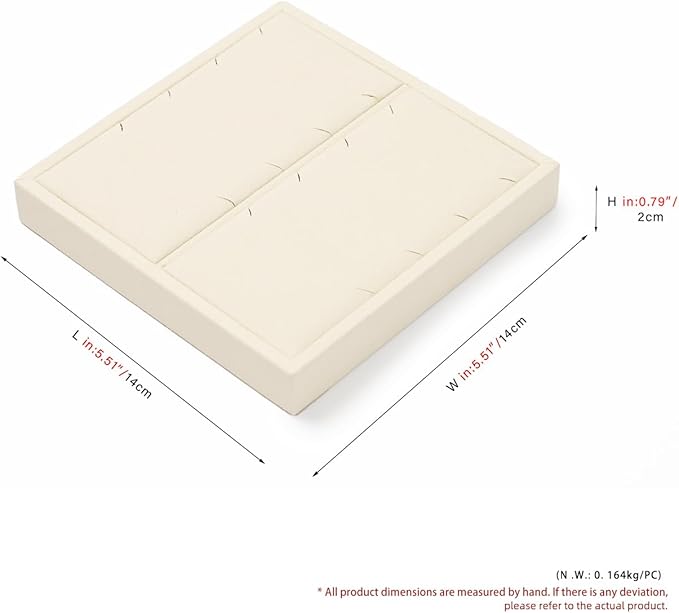 Oirlv Microfiber Jewelry Pendant Display Tray Jewelry Necklace Organizer Display Tray(Beige)