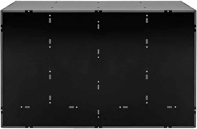 Literature Organizer 32 Slots Office Mailbox Cubbies PVC Desk Mail Sorter Organizer with Adjustable Panels & 2 Drawers for Office, Home, Classroom, Mailrooms, Bearing 110lbs (Black)