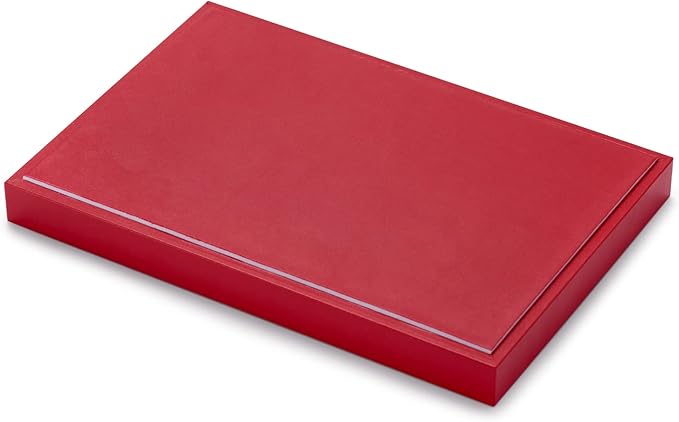Oirlv Gorgeous Red Leather Jewelry Tray Flat Jewelry Display Tray Stackable Jewelry Organizer Plate