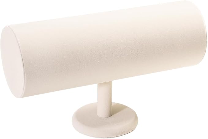 ByKen T-bar Headband Holder Organizer,Hair Band Ear Jewelry Accessories Display Stand for Girls(Beige Velvet)