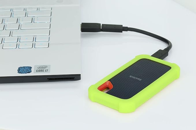 LEFXMOPHY E61 Cover Case Replacement for SanDisk Extreme V2 500GB 1TB 2TB Portable External SDSSDE61 SSD - Up to 1050MB/s, Soft Silicone Portective Skin Sleeve, Green Glow in Dark