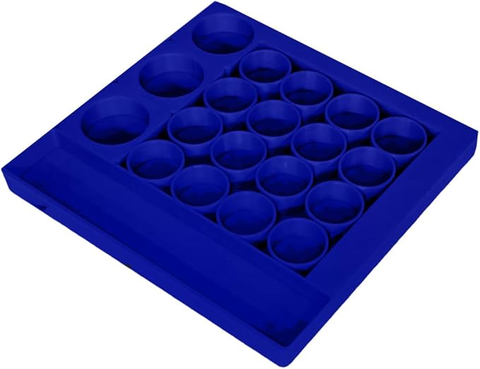 Vial Holder for Refrigerator Use | Home Vial Organizer Tray for Peptide– 5"x5"x0.75", Lightweight (8g) (Blue)