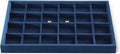 Velvet Stackable Jewelry Display Tray, 24 Grid Earring Ring Storage Tray, Drawer Divider Jewelry Accessories Organizer Plate (Blue)