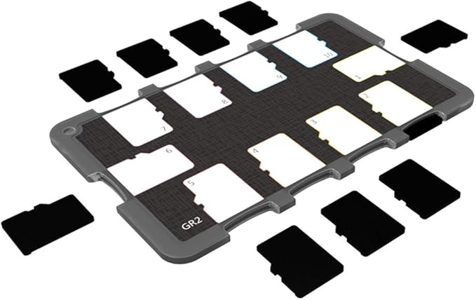 10 Slots Micro SD Card Holder Case Storage Organizer, Ultra Slim Credit Card Size Lightweight Portable TF MSD Memory Card Storage