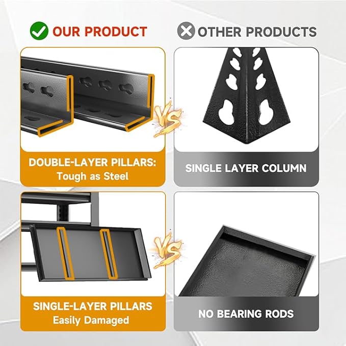 Metal Shelving, Garage Shelving Unit and Storage,Adjustable Storage shelves, 3000LBS Storage Steel Shelving, for Kitchen Warehouse Pantry Commercial Use, Basement (24"D x 48"W x 55"H-4 Tier)