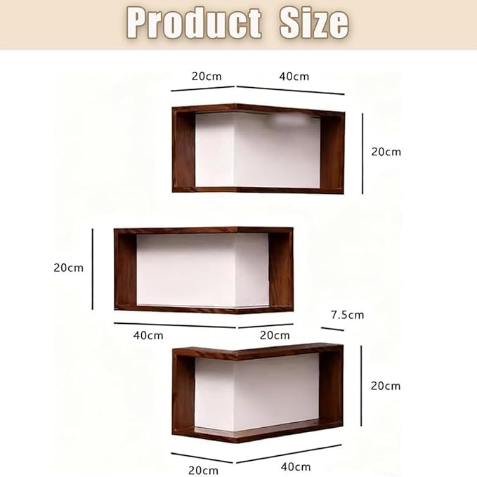 Modern Corner Storage Shelf,Wall-Mounted Living Room Decor Rack,3-Tier Shelf Display Rack Without Lights,Easy Assembly Corner Shelfs for Corners Organize Figurines Collectibles