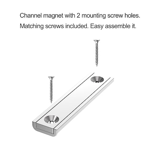 Super Strong Magnetic Tool Holder Channel Magnet - 2.50" Length-10 Pack,Pot Magnets with Matching Screws,Strong Rare Earth Magnets with Countersunk Holes,Magnetic Knife Tools Holder
