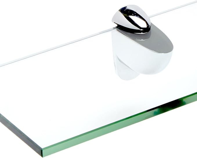 Spancraft Glass H-4.75x27-Chrome Heron Glass Shelf, Chrome, 4.75" x 27"