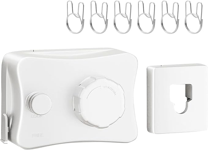 Retractable Clothesline Indoor, Non-Sagging Outdoor Clothes Line Retracting, 16.7 Ft Heavy Duty Clothes Drying Laundry Line, Wall Mounted Stainless Steel Clothesline for Balconies, Bathroom (White)