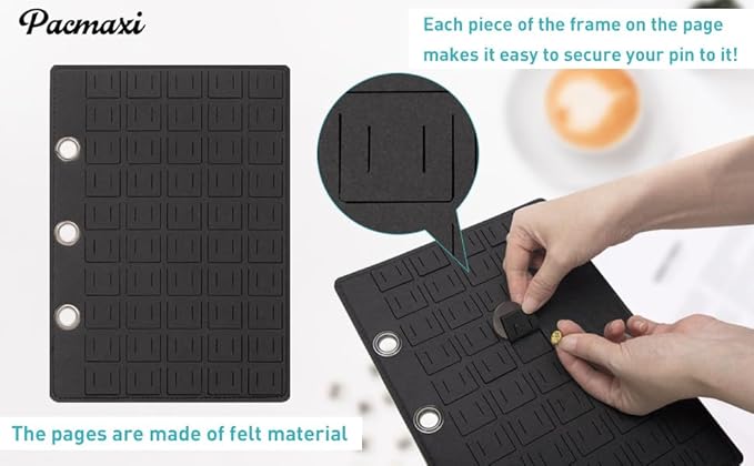 Enamel Pin Display Pages Pin Carrying Case, Pins Collection Storage Organizer Case, Travel Brooch Pin Display Bag (Pins Not Included)