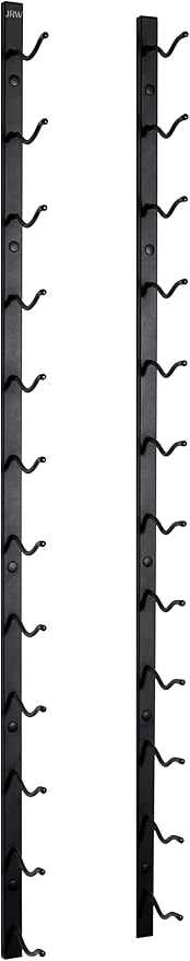 Jagged Ridge Wine Rooms - Premium Wall Mounted Metal Wine Rack - 12 Wine Bottles Holder - Modern Wine Rack, Matte Black - Space Saving for Home, Kitchen, Bar - Designed in Canada by Wine Enthusiasts