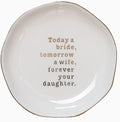 Mother of Bride Ring Dish,Weeding Gifts for Mom from Daughter-Jewelry Dish Tray-Ceramic White