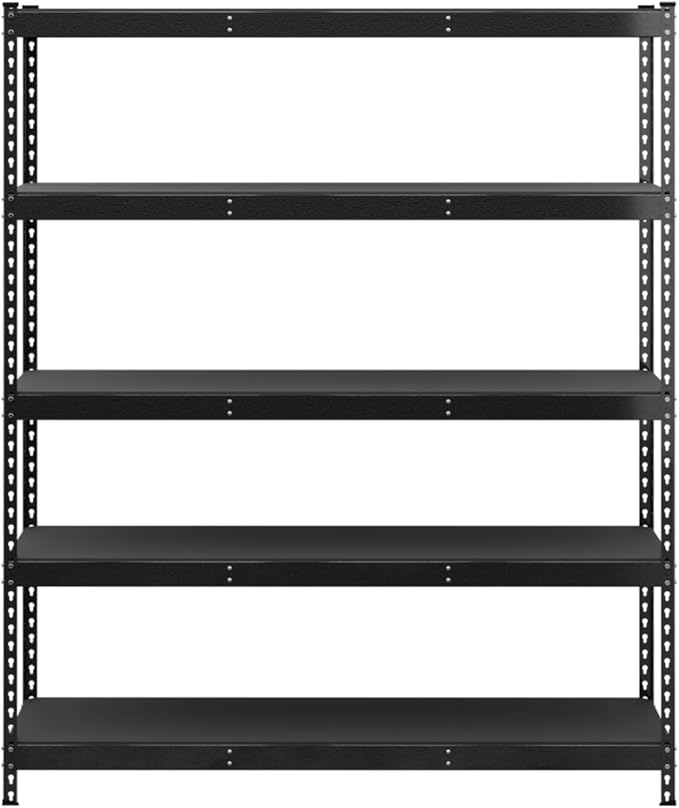 SafeRacks Modular Garage Shelving - 5 Tier Storage Shelves, Tall Metal Rack Shelves for Storage, Heavy Duty Steel Shelf Organizer for Garage, Or Kitchen Pantry (Hammertone, 18 x 60 x 72)