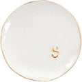 COLLECTIVE HOME - Ceramic Jewelry Tray, Decorative Trinket Dish for Rings Earrings Necklaces Bracelet Watch Keys, Birthday Mother's Day Christmas Gift for Women, 4.75", Glossy (s)