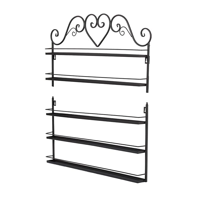 Dazone DIY Mounted 5 Shelf Nail Polish Wall Rack Organizer Holds 100 Bottles Nail Polish or Essential Oils (Black)