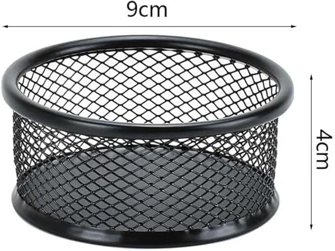 1Pc Black Metal Paper Clip Holder Mesh Paperclip Bowl Binder Clip Dispenser Desk Bobby Pin Container Organizer for Home Office Classroom School,Paper Clip Holders,Desk Supplies Holders and Dispensers