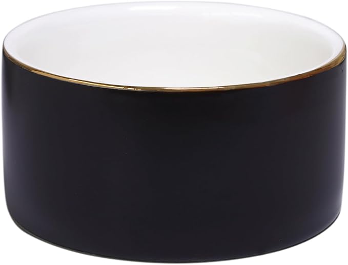 Paper Clip Holder - Ceramic Paperclip Holders for Desk, Binder Paper Clip Dispenser Organizer (Black)